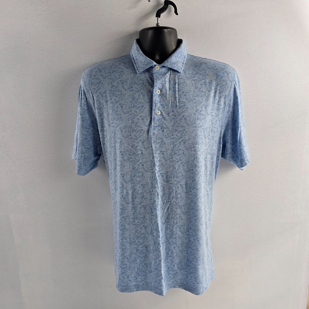 Tasc Performance polo shirt blue mens Large TM680 short‎ sleeve 6123